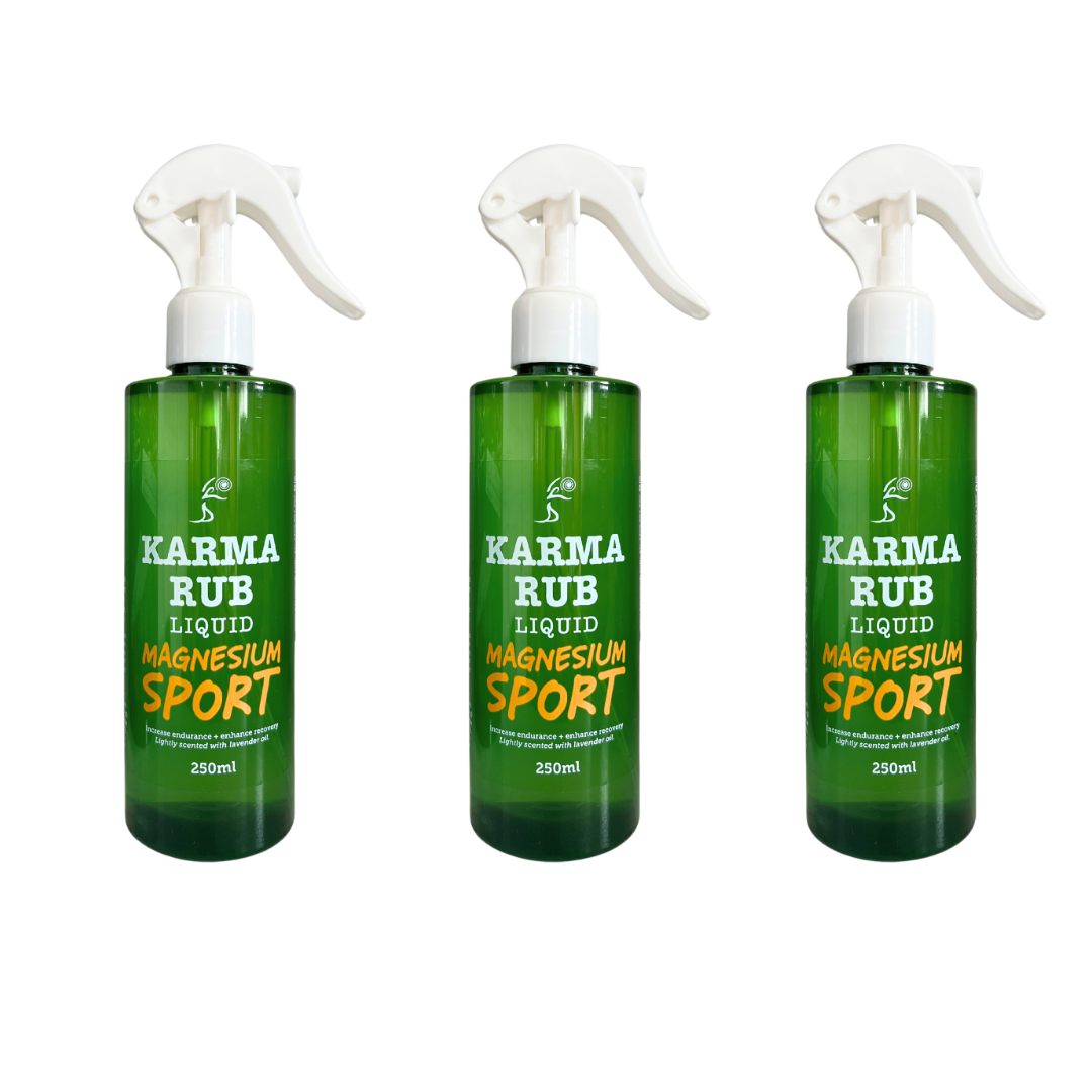 Magnesium Sports Spray Trio 250ml - Karma Rub Liquid Magnesium 