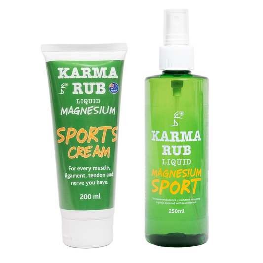 Magnesium Sports Cream  + Magnesium Sports Spray - Karma Rub Liquid Magnesium 