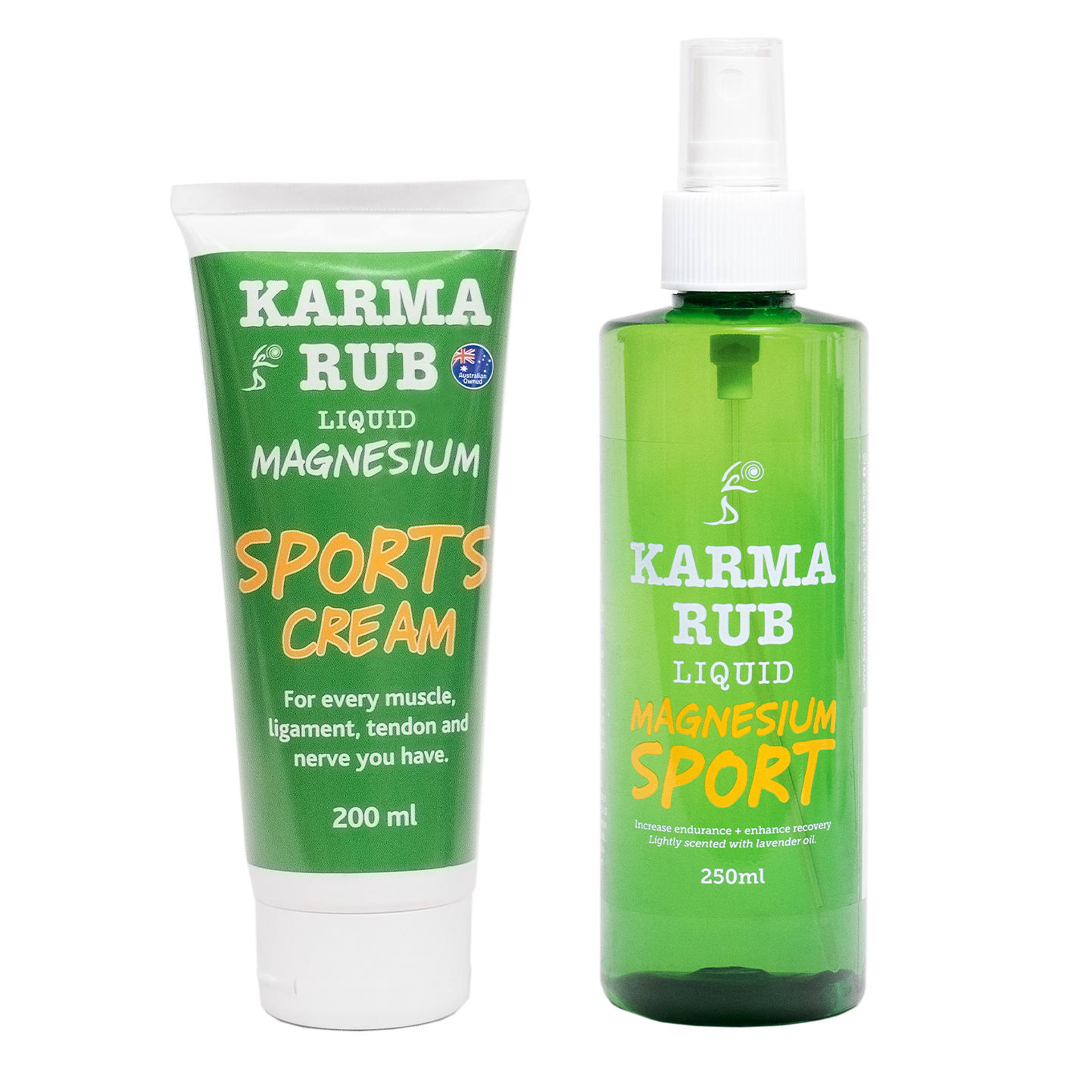 Magnesium Sports Cream  + Magnesium Sports Spray - Karma Rub Liquid Magnesium 